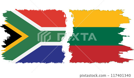 Lithuania and South Africa grunge flags connection vector 117401340