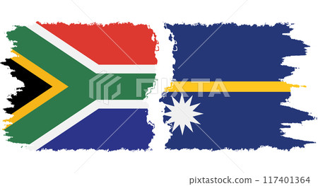 Nauru and South Africa grunge flags connection vector 117401364