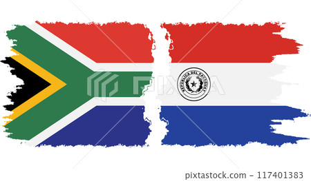 Paraguay and South Africa grunge flags connection vector 117401383