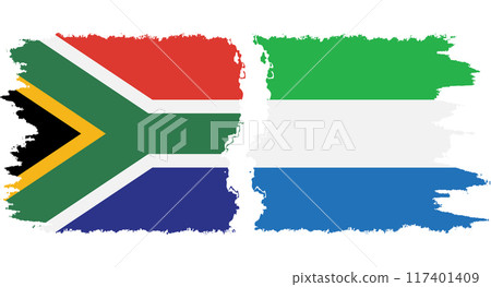 Sierra Leone and South Africa grunge flags connection vector Sierra Leone and South Africa grunge flags connection vector 117401409