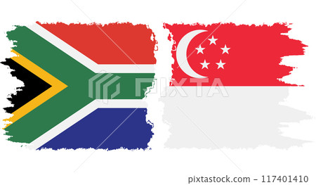 Singapore and South Africa grunge flags connection vector Singapore and South Africa grunge flags connection vector 117401410