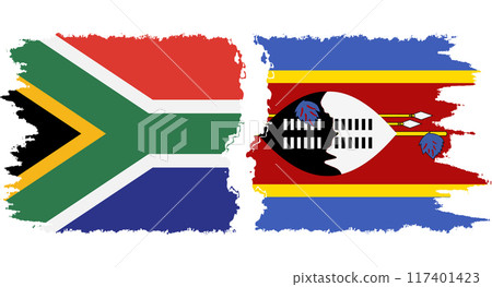 eSwatini and South Africa grunge flags connection vector eSwatini and South Africa grunge flags connection vector 117401423