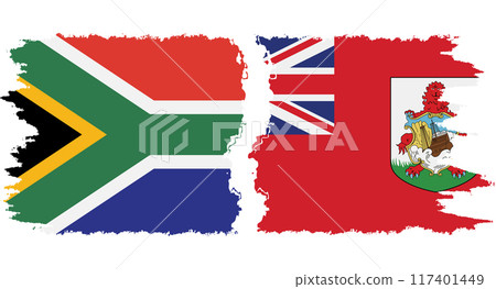 Bermuda and South Africa grunge flags connection vector Bermuda and South Africa grunge flags connection vector 117401449