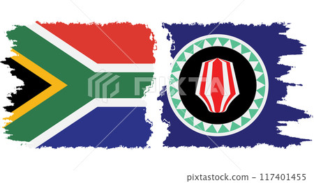 Bougainville and South Africa grunge flags connection vector Bougainville and South Africa grunge flags connection vector 117401455