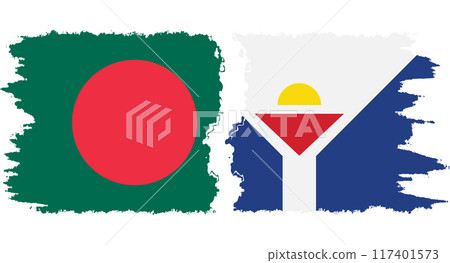 Saint Martin and Bangladesh grunge flags connection vector Saint Martin and Bangladesh grunge flags connection vector 117401573