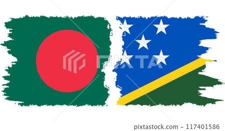Solomon Islands and Bangladesh grunge flags connection vector Solomon Islands and Bangladesh grunge flags connection vector 117401586