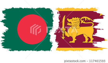 Sri Lanka and Bangladesh grunge flags connection vector Sri Lanka and Bangladesh grunge flags connection vector 117401593