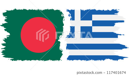 Greece and Bangladesh grunge flags connection vector Greece and Bangladesh grunge flags connection vector 117401674