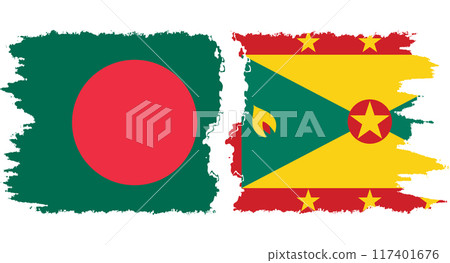 Grenada and Bangladesh grunge flags connection vector Grenada and Bangladesh grunge flags connection vector 117401676