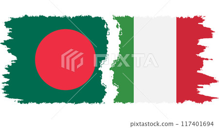 Italy and Bangladesh grunge flags connection vector Italy and Bangladesh grunge flags connection vector 117401694