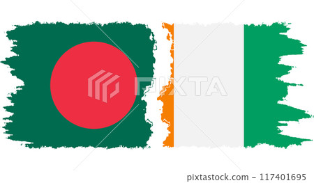 Ivory Coast and Bangladesh grunge flags connection vector Ivory Coast and Bangladesh grunge flags connection vector 117401695