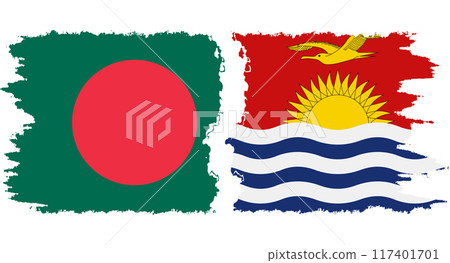 Kiribati and Bangladesh grunge flags connection vector Kiribati and Bangladesh grunge flags connection vector 117401701
