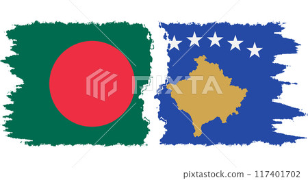 Kosovo and Bangladesh grunge flags connection vector Kosovo and Bangladesh grunge flags connection vector 117401702