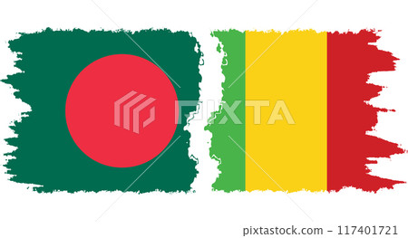 Mali and Bangladesh grunge flags connection vector Mali and Bangladesh grunge flags connection vector 117401721