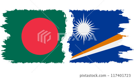 Marshall Islands and Bangladesh grunge flags connection vector Marshall Islands and Bangladesh grunge flags connection vector 117401723