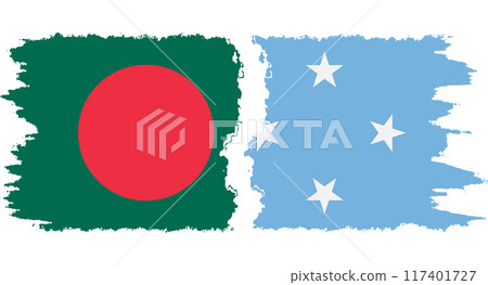 Federated States of Micronesia and Bangladesh grunge flags connection v Federated States of Micronesia and Bangladesh grunge flags connection v 117401727