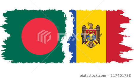 Moldova and Bangladesh grunge flags connection vector Moldova and Bangladesh grunge flags connection vector 117401728