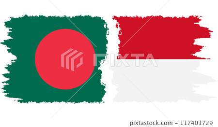 Monaco and Bangladesh grunge flags connection vector Monaco and Bangladesh grunge flags connection vector 117401729