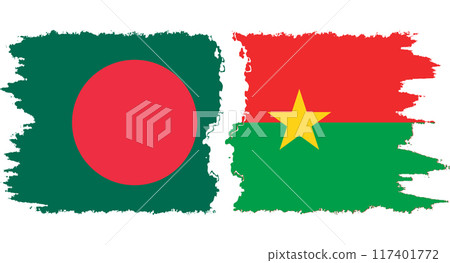 Burkina Faso and Bangladesh grunge flags connection vector Burkina Faso and Bangladesh grunge flags connection vector 117401772