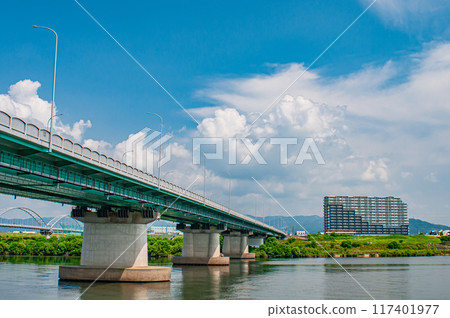Hirakata Ohashi Bridge, a road bridge over the Yodo River 117401977