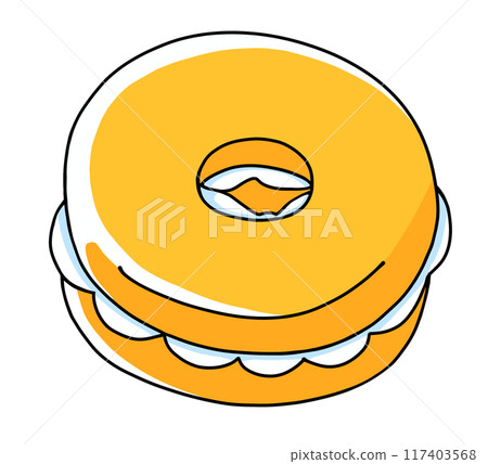 Loose and simple cream sandwich donut, solid color 117403568