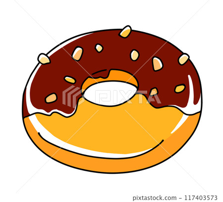 Loose and simple chocolate nut donut, solid color 117403573