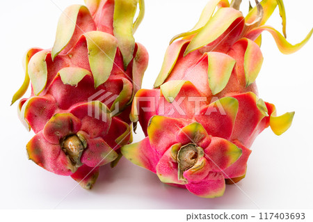 Close up of dragon fruit skin Close up of dragon fruit skin 117403693