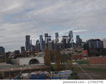 Melbourne city view from SkyBus Melbourne city view from SkyBus 117403795