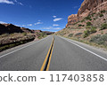 Scenery along Utah State Route 128 near Moab, Utah. 117403858