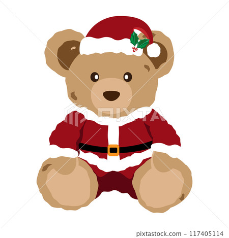 Cute teddy bear dressed as Santa Cute teddy bear dressed as Santa 117405114