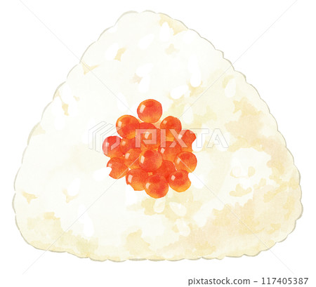 鮭魚籽三角飯糰（附外線）水彩觸感 117405387