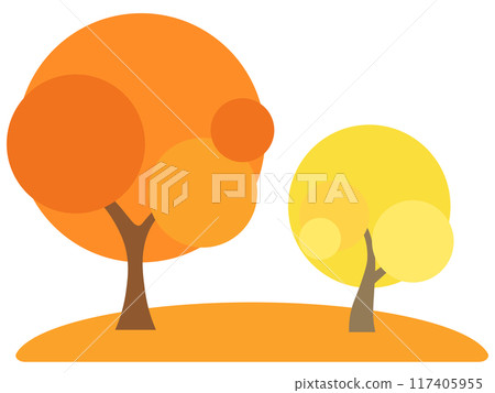 卡通插畫_樹_秋天 117405955