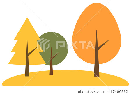 Cartoon trees autumn Cartoon trees autumn 117406282