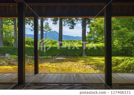 夏天京都洛北圓通寺的美麗花園 117406331