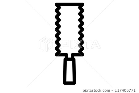 Simple black and white line drawing tool icon, saw 117406771