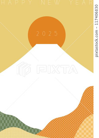 富士山新年賀卡模板（2025） 117406830