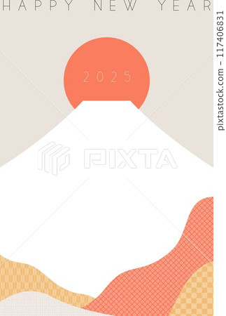 富士山新年賀卡模板(2025) 富士山新年賀卡模板(2025) 117406831