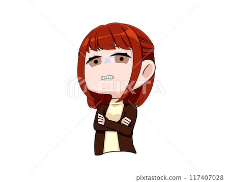 Long sleeved woman showing contempt 3 Long sleeved woman showing contempt 3 117407028