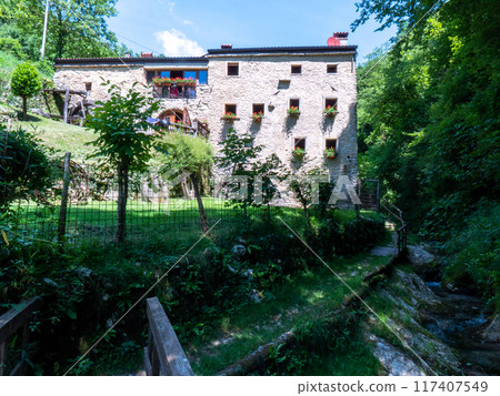 Ancient mills in valle dei Mulini Lusiana Veneto region 117407549