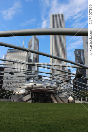 Chicago, USA, Skyscrapers, Sunny Day, Cloud Gate Chicago bean 117407596