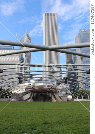 Chicago, USA, Skyscrapers, Sunny Day, Cloud Gate Chicago bean 117407597