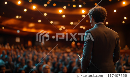 Man giving a lecture at a seminar 117407866
