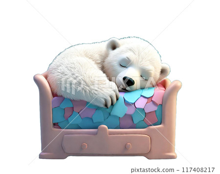 可愛的北極熊打盹 117408217