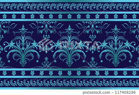Ethnic Pattern. Ethnic India seamless pattern design oriental style. Damask India Motif. 117408286