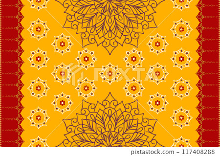 Ethnic Pattern. Ethnic India Bhandhani seamless pattern for embroidery, textile decoration and tile design. 117408288