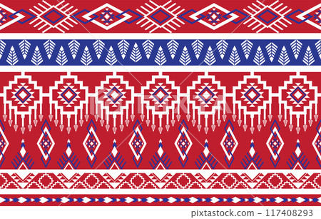 Ethnic Pattern. Ethnic India geometric pattern oriental style for tile and textile decoration. 117408293