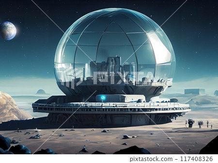 Moon base image illustration 117408326