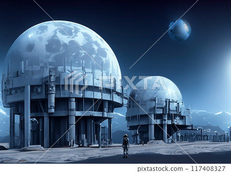 Moon base image illustration 117408327