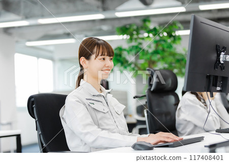 business woman working in work clothes 117408401