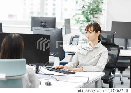 business woman working in work clothes 117408546